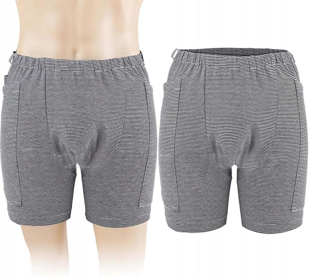 Urine Bag Pants Incontinence Care Trousers Catheter Underwear for Elderly Urinate Drainage Bag Shorts with Double Pockets Incontinence Underpants for Men Women (3XL)