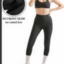 OMKAGI Smile Butt Lifting Workout Leggings for Women High Waisted Seamless Compression Yoga Pants (Black, L)