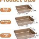 3 pack Large Deep Baking Pans,9/11/13 Inch Nonstick Carbon Steel Rectangle Cake Baking Pans,Multi-purpose Heavy Duty Bread Sheet,Metal Bakeware for Lasagna,Turkey,Brownie