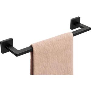 Matte Black Towel Bar, 16 Inch Towel Rack for Bathroom Wall Mounted, Thicken Stainless Steel Heavy Duty Hand Towel Holder, Space Saving Towel Rod Modern Home Decor