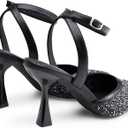 Trary Heels for Women Slingback Pointed Toe Stiletto Heels Ankle Strap Heeled Sandals Comfortable Women's Pumps 3.35" Heel Work Party Wedding Dress Shoes, Size 9.5