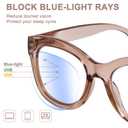 YUKANG Reading Glasses for Women, Oversized Stylish Blue Light Blocking Computer Readers Ladies with Spring Hinge Round LBrown 2.0