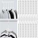 Mr. Pen- Space Saving Hangers for Clothes, 24 pcs, White, Plastic Multi Clothes Hangers Space Saving, 5 Slots, 360 Rotating Hooks, Back to School Supplies