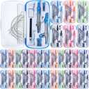 Zonon 24 Sets Math Geometry Kit Student 10 Pcs Shatterproof Storage Box Includes Compass, Rulers, Protractor, Eraser, Pencil Sharpener, Lead Refills, Pencil for Back to School Students Class Teacher