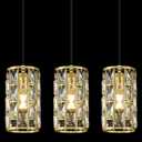 Doraimi Lighting 3 Pack 1 Light Hanging Kitchen Island 5" Crystal Modern Pendant Light Fixture,Brushed Bronze Finish Crystal Shade for Bar,Dining Room,Corridor,Living Room Over Sink