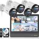 All-in-One Security System 4K Outdoor Wired Security Camera System, Home Video Surveillance Systems, Wired Cameras for Home Security