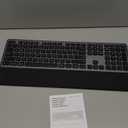 Wireless Keyboard, Rechargeable Full Size Multi-Device Bluetooth Keyboard with Wrist Rest, 3-Level Backlit, for Computer, Laptop, Tablet, Smartphone, Office,US Layout