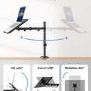 HUANUO Laptop Desk Mount - 17' to 32' Monitor Arm, Ventilated Tray, Fully Adjustable with Tilt, Swivel & Rotation, Holds up to 22 lbs