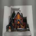 Christmas Village Sets, Christmas Village Houses Accessories Church with 8 Songs & LED Lights Collectible Building Decorations for Home