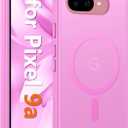 2 x FNTCASE for Google Pixel 9a Case: Magnetic Translucent Matte Shockproof Slim Cell Phone Cover - Military Grade Drop Proof Hard Back Anti-Fingerprint Protective Case (6.3 inch/Pink)
