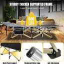 YELLOW JACKET Folding Camping Cot for Adults,600LBS Max Load,28" Wide Sleeping Cot with Removable Thick Mattress Portable Foldable Camping Bed with Carry Bag for Camp,Home,Office,Travel,Black