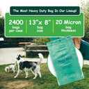 Header Pet Waste Station Bags - 2,400pcs of 8" x 13" Hanging Dog Waste Station Bags - Extra Thick (20 Microns), Durable, & Opaque Design - Single-Pull & Easily Disposable Refills