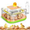 Incubator for Hatching Eggs, Temperature and Humidity Control, Automatic and Adjustable Egg Turning & Incubation Day, Built-in Egg Candler, 12 Egg Incubator for Hatching Chicken, Duck, Turkey, Bird