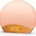 REACHER Wood Grain Sunrise Alarm Clock and Sound Machine Nightlight, Digital Dimmable Clock for Bedroom, 26 Sleep Sounds, White Noise Machine for Baby, Adults, Wake Up Light Alarm Clock for Kids