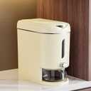 Rice Dispenser Cereal Dry Food Storage Containers with Measuring Cup and Water Filter Cover,Moisture Proof Airtight Food Dispenser Bucket for Rice,Corn,Coffee Bean,Grain,Soybean and Oatmeal,White,12LB