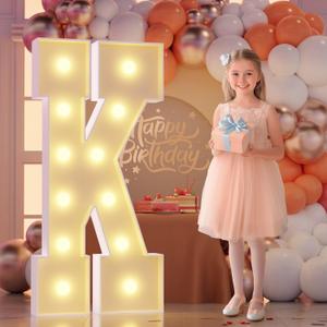Marquee Light Up Letter Large: 4FT Sign K for Party Decoration Big Stand-up Letters Alphabet for Birthday Marry Me Proposal Bachelor Wedding Engagement Baby Shower Anniversary Graduation Decor