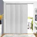 Lazblinds Adjustable Blackout Vertical Blinds for Sliding Doors, Extendable Track (45 3/4'' - 82 5/8'' W), Trimmable Panels Up to 96 H for Room Divider & Patio Door, Grey Light Filtering