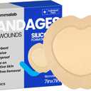 Large Waterproof Bandages Wound Care 7"x 7" Silicone Foam Dressings Sensitive Skin,10 Packs, Adhesive Bordered Pads for Bed Sore Pressure Relief Sacral Buttocks, Showering, Sterile Sacrum Care (7"x7")