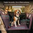 Dog Car Seat Cover with Hard Bottom Back Seat Extender for Small & Medium Dogs, Waterproof & Non-Slip Hammock, Reinforced & Stable Design with Storage Pockets for Cars, SUVs & Trucks (Brown)