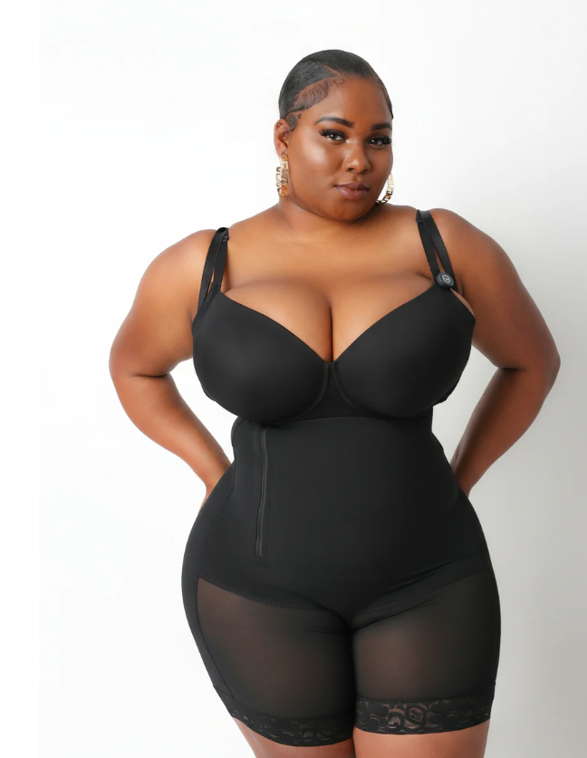 Faja Side Zipper Underburst Detachable Straps Full Body Shapewear , L