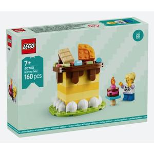 LEGO Birthday Cake Building Set 40780, 160 Pieces, Ages 7+, Yellow Layered Cake with Minifigure