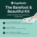 YogaMedic Hydrating Foot Spa Kit - 3 Foot Masks, Reusable SEBS Gel Moisturizing Socks & Heel Pads for Dry Cracked Feet - Intensive Home Pedicure Set & Foot Care Self Care Gifts for Women and Men