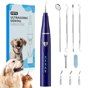 Psytpusa Plaque Remover for Teeth, Pet Ultrasonic Cleaner, Dog Plaque and Tartar Remover with LED Light, Dog Teeth Cleaning Dental Care Kit for Tartar and Stains, Suitable for Dogs and Cats (Blue)
