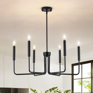 Modern LED ChandelierBlack Chandelier for Dining Room,6-Light Dining Room Light Industrial Modern Style Pendant Lamps, Bedrooms, Foyers, Corridors, Kitchens, Living RoomsEntrances