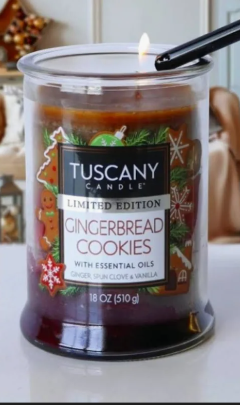 Tuscany Candle Gingerbread Cookies Long-Lasting Scented Jar Candle, 18 oz