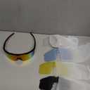 HAAYOT Polarized Sports Sunglasses for Men Women Youth Baseball Cycling Running Softball Biking Glasses 5 Lenses (Bright Black Red)