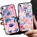 2 Pack Summer Preppy Phone Cases for iPhone 16e Case Turtle Sea Shell Phone Case for Girls, Slim Soft Silicone Shockproof Anti Raised Camera Protection TPU Funda for iPhone 16e 6.1 Inch