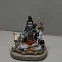 alikiki Indian God Lord Shiva Statue - Gifts for Indian Hindu 6.7" H Shiva Idol W/Cow Indian Return Gifts Yoga Studio Meditation Room Spiritual Decor Home Office Mandir Altar Pooja Item