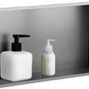 SaniteModar Shower Niche, Stainless Steel Shower Niche No Tile Needed, Recessed for Bathroom Storage (Gray, 12x24), 12" x 24", Single