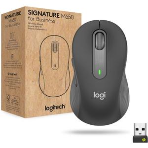 Logitech Signature M650 for Business Wireless Mouse, for Small to Medium Sized Hands, Logi Bolt, Bluetooth, SmartWheel - Graphite