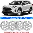 Hubcaps Compatible with Toyota RAV4 2019-2024 ; 17 inch Wheel Covers; Set of 4 Packs (Silver)