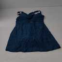 Aleumdr Women One Piece Swimsuit Skirt Tummy Control Bathing Suit Color Block Swim Dress Swimwear with Pockets (X-Large, Green)