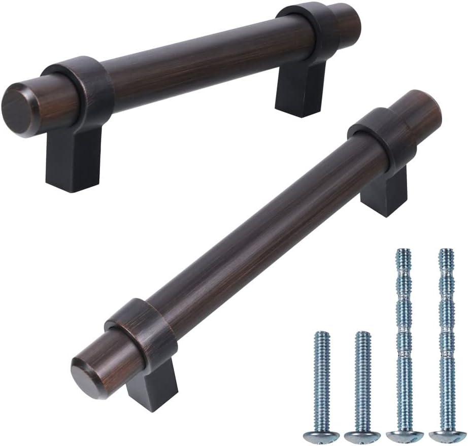 Triumph Hardware T Bar Handle Pull,10 Pack,6-1/4" Inch (160mm) Cabinet Pull, Oil Rubbed Bronze Drawer Handles Furniture Dresser Pulls…