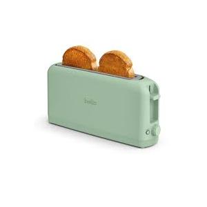 Bella 2 Slice Slim Toaster, Fitsanywhere Kitchenware, 6 Setting Shade Control with Reheat & Cancel Buttons, Fits Sourdough, 10” Long Slot, Anti Jam & Auto Shutoff, 900 Watt, Seaglass