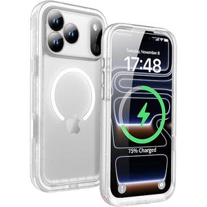 SPORTLINK for iPhone 17 Pro Waterproof Case IP68, Mag/Frosted Clear, 6.3"