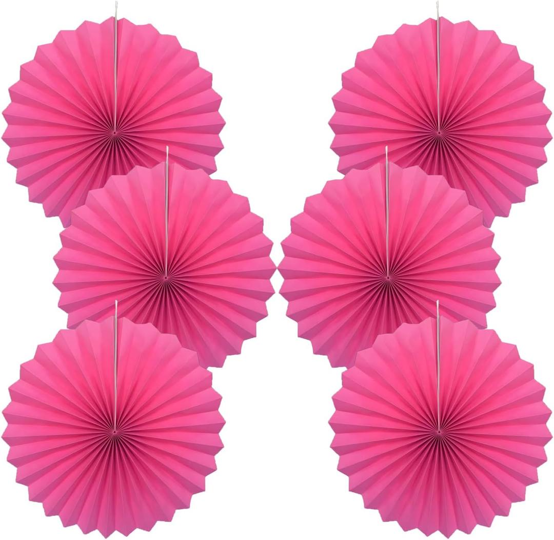 2 x Red Graduation Party Decor,Girls Party Decorations ,Party Supplies Party Fans 16in, Anniversary Decorations for Party,Wedding Graduation Events Accessories 30 Color DIY Set Rose Red