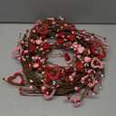 12 Inch Valentines Day Wreath, Pink Red White Farmhouse Style | Artificial Front Door Decor with Wooden Hearts & Berries, for Indoor/Outdoor Anniversary, Wedding & Seasonal Decorations