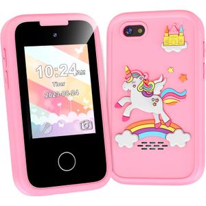 Kids Smart Phone Gifts Toys for Girls Boys Age 3-8,Toddler Learning Toys with Educational Games, 3 4 5 7 8 9 6 8 9 Year Old Girl Birthday Gift Ideas-Pink