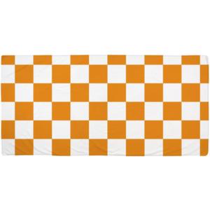 CafePress Orange and White Checkered Pattern 30"x60" Absorbent Cotton Back, Soft Beach, Pool Towel