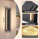 Modern Outdoor Wall Lights -𝟐𝟒 𝐈𝐍 Long Exterior Lighting Fixtures,Black LED Outdoor Wall Sconce Use for House,Porch,Garage,Front Door, Patio,IP65 Waterproof,3000K Warm White,24W,2 Packs