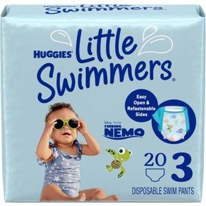 Huggies Little Swimmers Disposable Swim Diapers, Size 3 (16-26 lbs), 20 Ct Huggies Little Swimmers Disposable Swim Diapers, Size 3 (16-26 lbs), 20 Ct