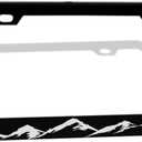 Mountains License Plate Frame,Solid Rust-Proof Aluminum Holder with 2 Holes,Universal Car Decor for Standard US Canada 12x6 Inch