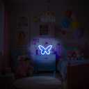 2PCs Butterfly Neon Signs for Wall Decor USB or 3-AA Battery Powered Operated for Girls Bedroom Birthday Gift Party Wedding Butterfly lights for bedroom (Blue)