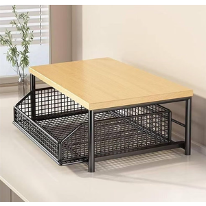 Extendable Microwave Oven Rack, Kitchen Microwave Countertop Stand,2 Tier Microwave Stand with Drawer Black for Kitchen Organizers and Storage, No Installation Required