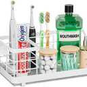 Toothbrush Holders Instant-Drying Organizer - Bathroom Countertop/Wall Mounted Electric Toothbrush Holder - Toothbrush Head Toothpaste Holder, Bathroom Counter Organizers and Storage, White