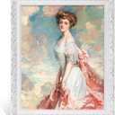 Ornate Canvas Frame for 11x14 Oil Paintings Art Prints, Antique White Frame for Landscape Portrait, Open Back Wood Frame for Home Office Gallery Wall Decor (No Plexiglass & Backing Board)